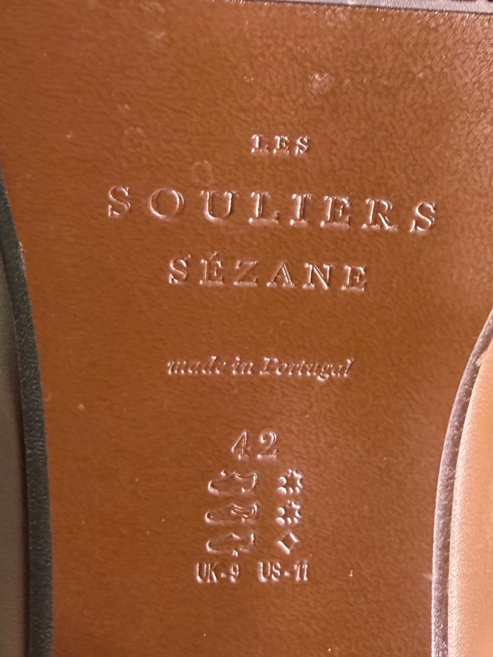 Sezane Jessie Loafers Platform Block Heel Brown Cream Leather Size 11 / 42 - Picture 13 of 14